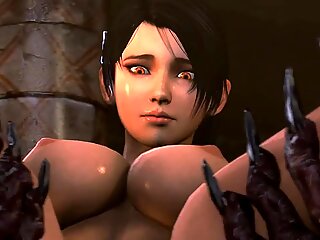 Kåt Tomb Raider är fångad och tvingad (Japan porr anime)